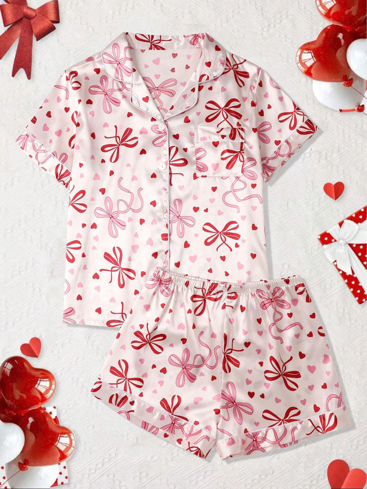 Cozy Christmas Bows Silk Set