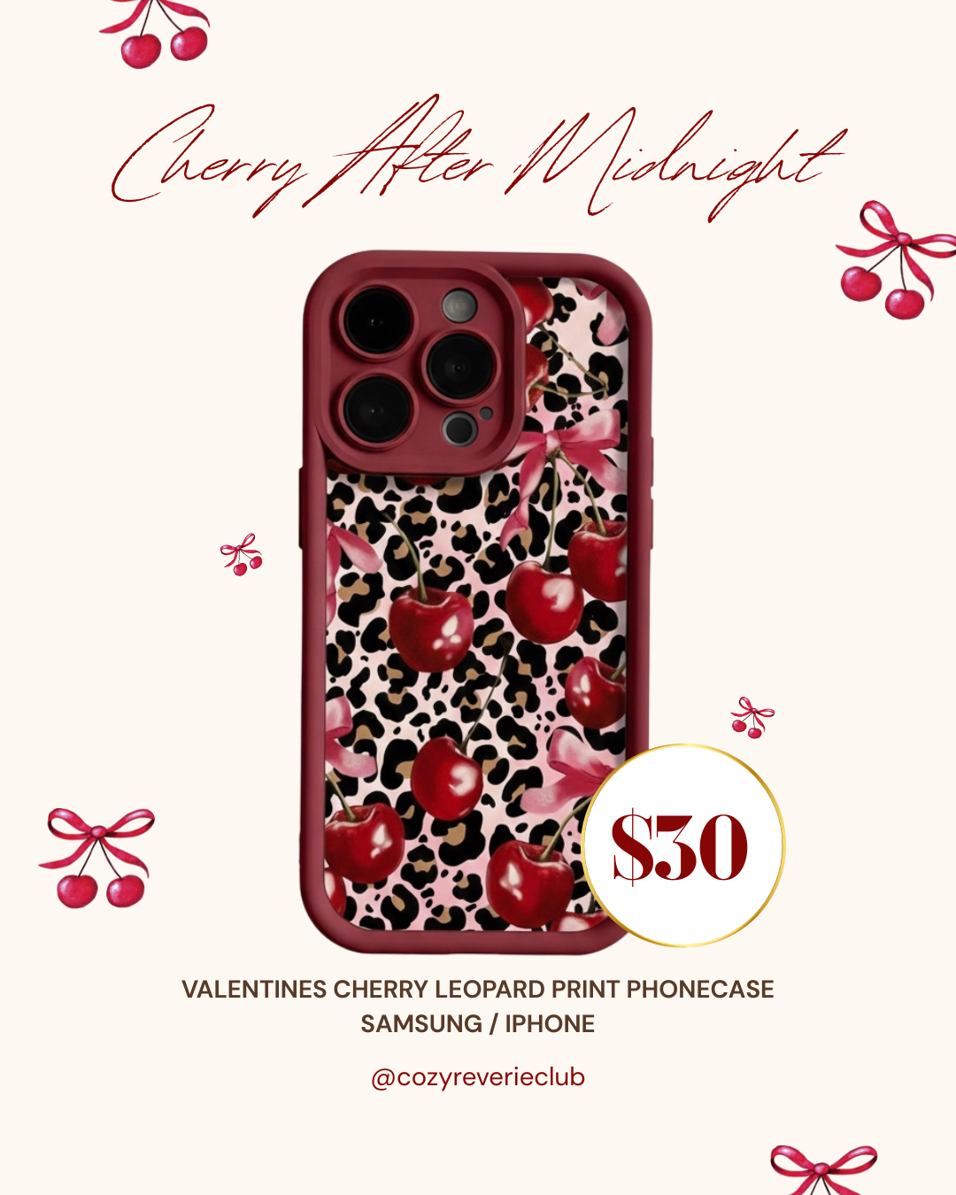 Cherry After Midnight Phone Case