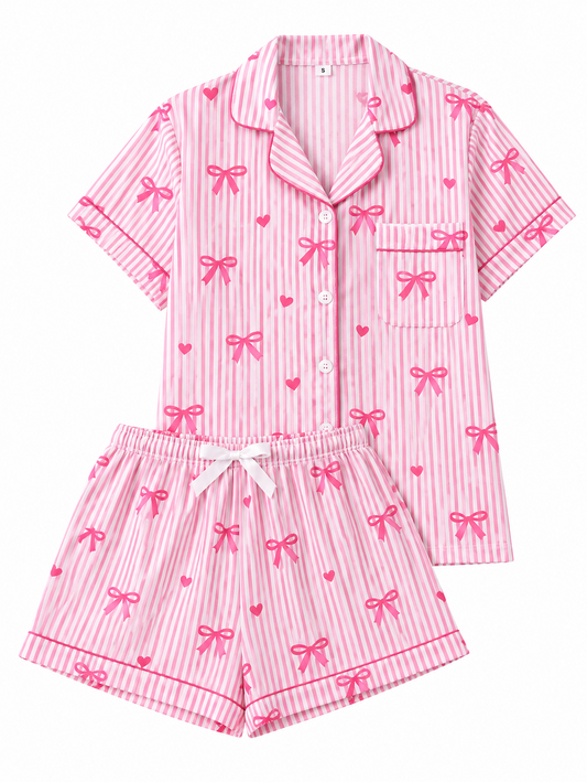 Sweetheart Satin Pajama Set