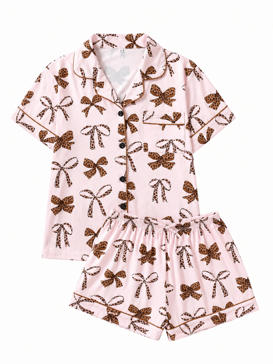 Leopard Sweetheart Pajama Set