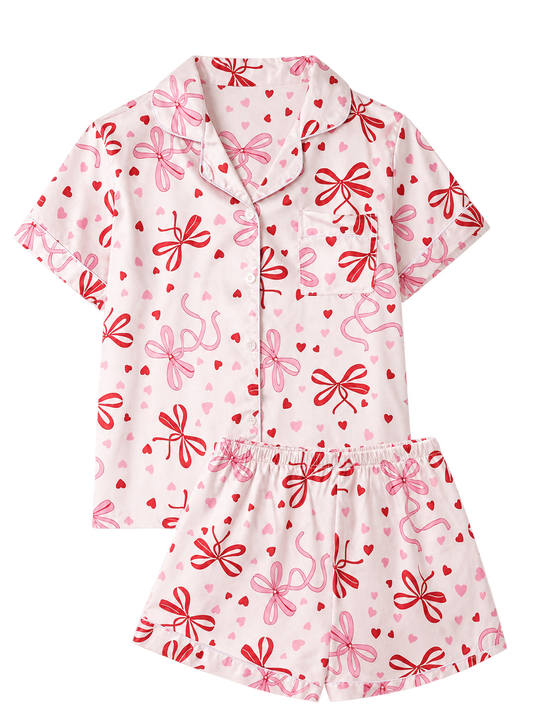 Cozy Christmas Bows Silk Set